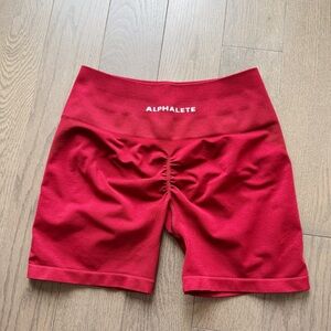 SCARLET RED ALPHALETE AMPLIFY SHORTS